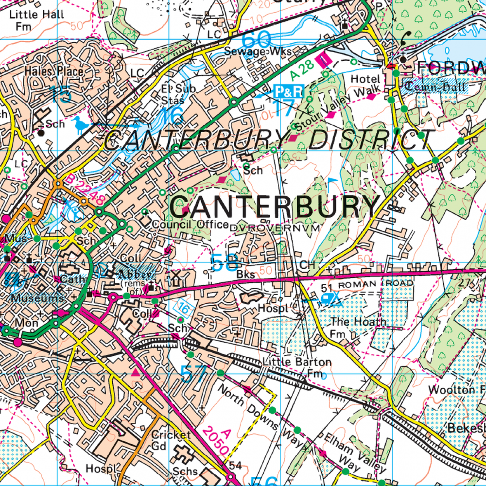 OS179 Canterbury East Kent area